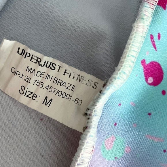 Upper Just Fitness Shorts 3” Women M Multicolor Paint Splash UNIQUE Art To Wear - Picture 8 of 8